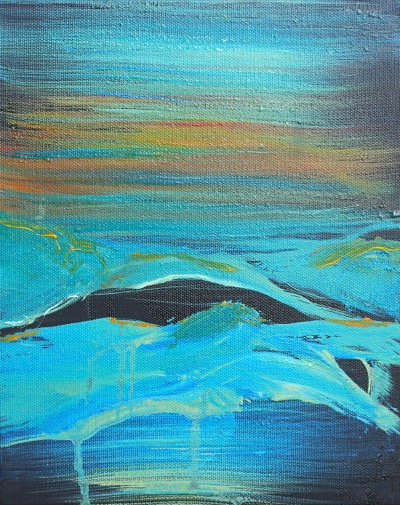 Moonlight on the Ocean — oil on canvas by Esther Epstein